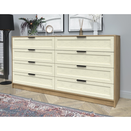 Kомод Тренд КТ-К197 (Дуб золотой ЛДСП/ Дуб снежный ЛМДФ) Ш1965 В1020 Г451